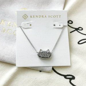 Kendra Scott Pendant Necklace - Elisa Cat Platinum Drusy silver